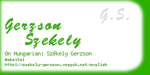 gerzson szekely business card