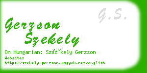 gerzson szekely business card